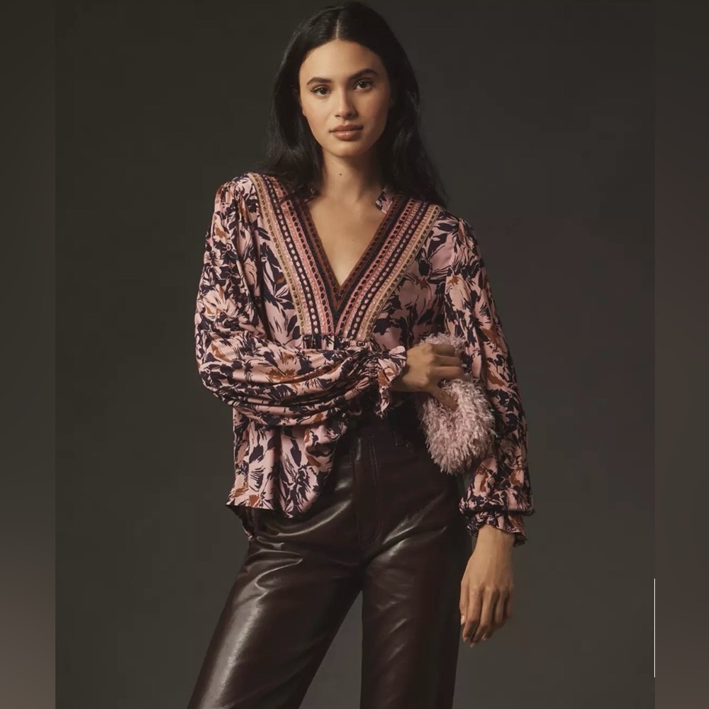 SOLD Anthropologie BI-nk Stephanie Long-Sleeve Top Medium - Picture 1 of 9